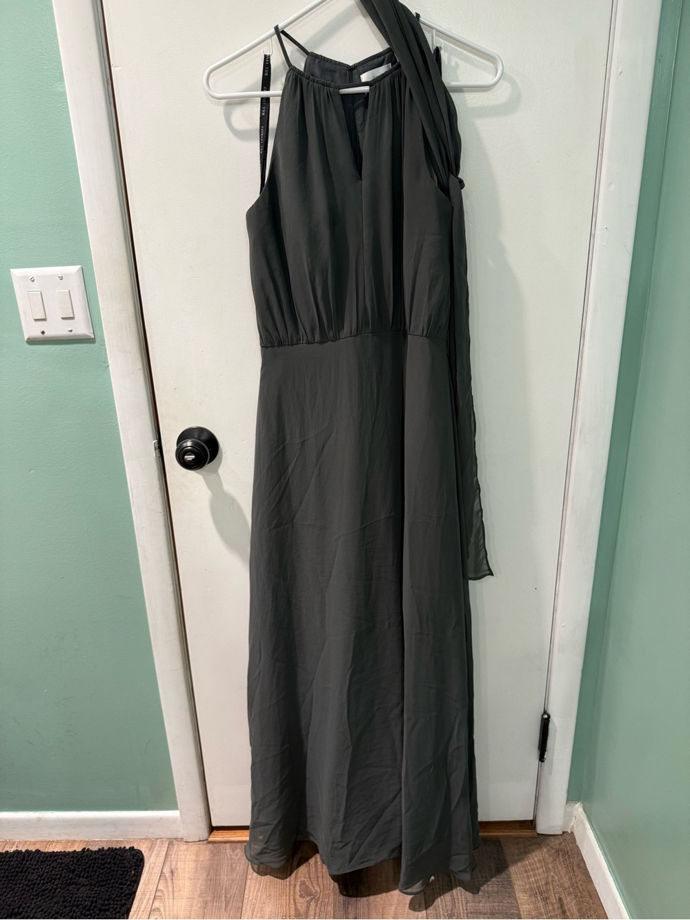 Bill Levkoff Black One-Shoulder Maxi Dress